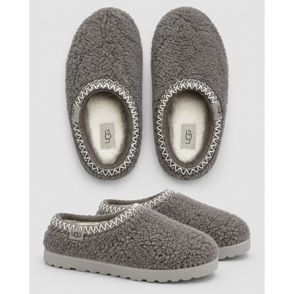 UGG Tasman II Curly Sheepskin Slippers Charcoal Grey 1167810K KIDS Size 13